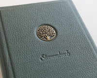 Stammbuch "Lebensbaum" aus grünem Nappaleder, DIN A5